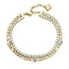 Bracciale Donna Brosway Doppio Filo In Acciaio Dorato Con Cristalli Bianchi 1 - Verre Gioielli Bracciale Donna Brosway Doppio Filo In Acciaio Dorato Con Cristalli Bianchi