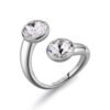 Anello Donna Brosway In Acciaio E Cristalli Bianchi