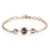 Bracciale Donna Brosway Semi Rigido In Acciaio Dorato Con Cristalli Swarovski Viola