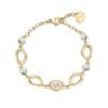 Bracciale Donna Brosway Semi Rigido In Acciaio Dorato Con Occhio E Cristalli Bianchi 1 - Verre Gioielli Bracciale Donna Brosway Semi Rigido In Acciaio Dorato Con Occhio E Cristalli Bianchi