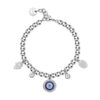 Bracciale Donna Brosway In Acciaio Con Occhio E Zirconi Bianchi E Celesti Con Charms