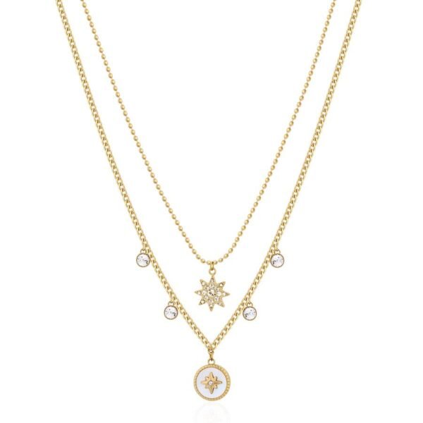 Collana Donna Brosway In Acciaio Dorato Doppio Filo Con Stelle E Zirconi Bianchi 3 - Verre Gioielli Collana Donna Brosway In Acciaio Dorato Doppio Filo Con Stelle E Zirconi Bianchi