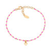 Bracciale Donna Amen In Argento 925 Dorato Con Smalto Rosa E Cuore