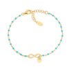 Bracciale Donna Amen In Argento 925 Dorato Con Smalto Celeste E Infinito