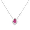Collana Donna Amen In Argento 925 Con Pendente A Goccia Con Zircone Rosso E Zirconi Bianchi 1 - Verre Gioielli Collana Donna Amen In Argento 925 Con Pendente A Goccia Con Zircone Rosso E Zirconi Bianchi