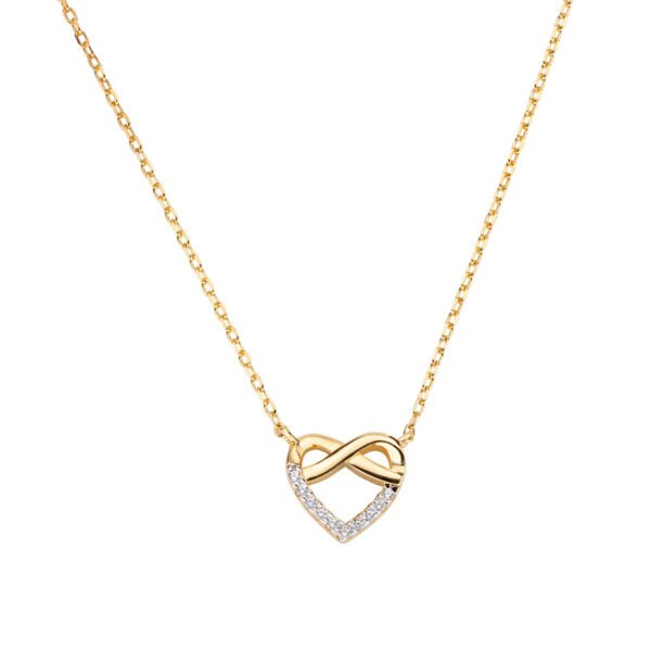 Collana Donna Amen In Argento 925 Dorato Con Cuore Infinito E Zirconi Bianchi