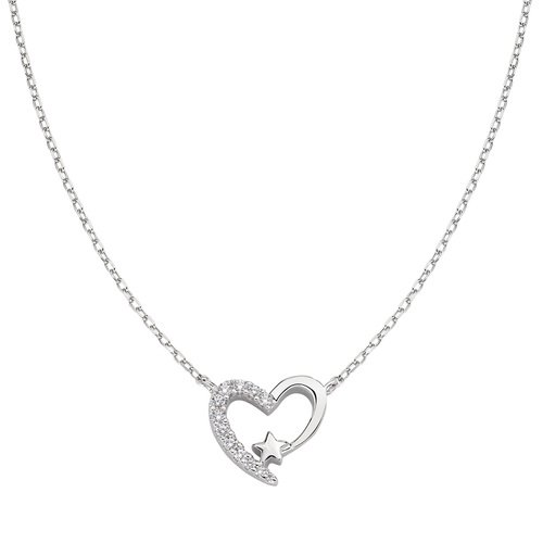 Collana Donna Amen In Argento 925 E Cuore Con Zirconi 3 - Verre Gioielli Collana Donna Amen In Argento 925 E Cuore Con Zirconi