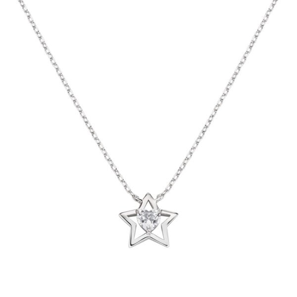 Collana Donna Amen In Argento 925 Con Stella E Zircone Bianco A Cuore