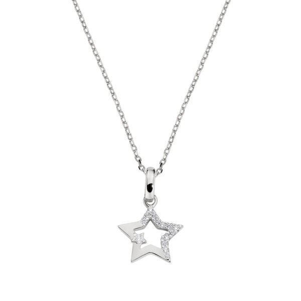 Collana Donna Amen In Argento 925 Con Stella E Zirconi Bianchi
