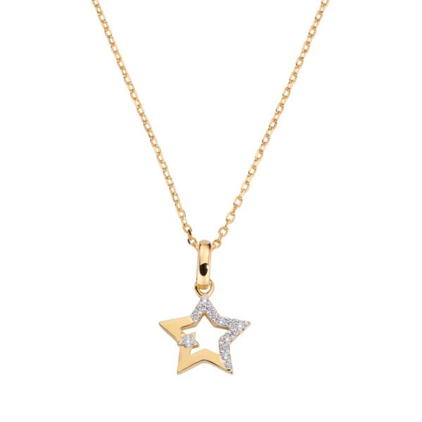 Collana Donna Amen In Argento 925 Dorato Con Stella E Zirconi Bianchi