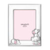 Cornice Portafoto Valenti Baby Rosa In Argento 999 Con Elefantini