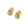 Orecchini Donna Amen A Goccia In Argento 925 Dorato Con Creek Stone E Zirconi Verde Oliva