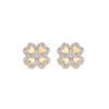 Orecchini Donna Amen In Argento 925 Dorato A Quadrifoglio Con Zirconi Bianchi 2 - Verre Gioielli Orecchini Donna Amen In Argento 925 Dorato A Quadrifoglio Con Zirconi Bianchi
