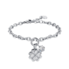 Bracciale Donna Luca Barra In Acciaio Con Quadrifoglio E Cristalli Bianchi 2 - Verre Gioielli Bracciale Donna Luca Barra In Acciaio Con Quadrifoglio E Cristalli Bianchi
