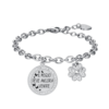 Bracciale Donna Luca Barra In Acciaio Con Quadrifoglio E Cristalli Bianchi Con Piastra Incisa 4 - Verre Gioielli Bracciale Donna Luca Barra In Acciaio Con Quadrifoglio E Cristalli Bianchi Con Piastra Incisa