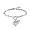 Bracciale Donna Luca Barra In Acciaio Doppio Filo E Cuore Con Cristalli Bianchi 2 - Verre Gioielli Bracciale Donna Luca Barra In Acciaio Doppio Filo E Cuore Con Cristalli Bianchi