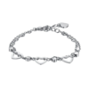 Bracciale Donna Luca Barra Multifilo In Acciaio Con Cuori Traforati E Cristalli Bianchi