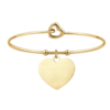 Bracciale Donna Luca Barra Rigido In Acciaio Dorato Con Cuore