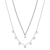 Collana Donna Luca Barra In Acciaio Doppio Filo Con Ip Nero E Cuori E Cristalli Bianchi 1 - Verre Gioielli Collana Donna Luca Barra In Acciaio Doppio Filo Con Ip Nero E Cuori E Cristalli Bianchi