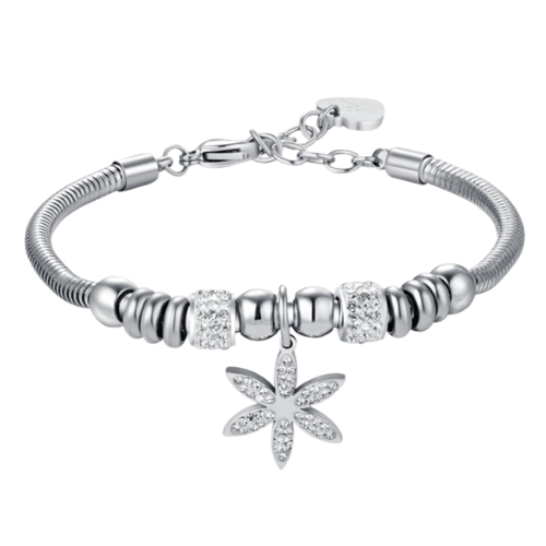 Bracciale Donna Luca Barra In Acciaio Con Fiore Della Vita E Cristalli Bianchi 3 - Verre Gioielli Bracciale Donna Luca Barra In Acciaio Con Fiore Della Vita E Cristalli Bianchi