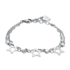Bracciale Donna Luca Barra Multifilo In Acciaio Con Stelle Traforate E Cristalli Bianchi 1 - Verre Gioielli Bracciale Donna Luca Barra Multifilo In Acciaio Con Stelle Traforate E Cristalli Bianchi