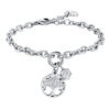 Bracciale Donna Luca Barra In Acciaio Con Albero Della Virtù E Cristalli Bianchi