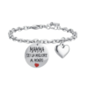 Bracciale Donna Luca Barra In Acciaio Mamma E Cuore