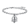 Bracciale Donna Luca Barra In Acciaio Con Campanella E Cristalli Bianchi 4 - Verre Gioielli Bracciale Donna Luca Barra In Acciaio Con Campanella E Cristalli Bianchi