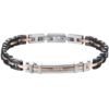 Bracciale Uomo Luca Barra In Acciaio Rosato Con Ceramica Nera E Elementi In Acciaio 1 - Verre Gioielli Bracciale Uomo Luca Barra In Acciaio Rosato Con Ceramica Nera E Elementi In Acciaio