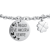 Bracciale Donna Luca Barra In Acciaio Il Meglio Deve Ancora Venire E Quadrifoglio 1 Verre Gioielli - l'istituzione del gioiello