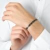 Bracciale Uomo Luca Barra In Acciaio Rosato E Ceramica Nera 4 Verre Gioielli - l'istituzione del gioiello