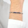 Bracciale Uomo Luca Barra In Acciaio Con Ematite Silver E Pietre Blu 4 Verre Gioielli - l'istituzione del gioiello