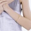 Bracciale Donna Luca Barra In Acciaio Dorato Con Farfalla E Cristalli Bianchi 1 Verre Gioielli - l'istituzione del gioiello