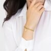 Bracciale Donna Luca Barra In Acciaio Dorato Con Ala 3 Verre Gioielli - l'istituzione del gioiello