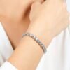 Bracciale Tennis Donna Luca Barra In Acciaio Con Cristalli Bianchi 2 Verre Gioielli - l'istituzione del gioiello