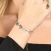 Bracciale Donna Luca Barra In Acciaio Con Cuori Traforati E Cristalli Bianchi 3 Verre Gioielli - l'istituzione del gioiello