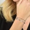 Bracciale Donna Luca Barra Multifilo In Acciaio Con Stelle Traforate E Cristalli Bianchi 3 Verre Gioielli - l'istituzione del gioiello