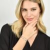 Bracciale Donna Luca Barra Multifilo In Acciaio Con Stelle Traforate E Cristalli Bianchi 2 Verre Gioielli - l'istituzione del gioiello