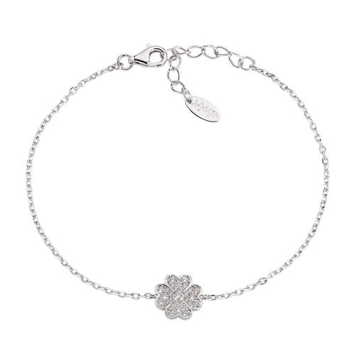 Bracciale Donna Amen In Argento 925 Con Quadrifoglio E Zirconi Bianchi 3 - Verre Gioielli Bracciale Donna Amen In Argento 925 Con Quadrifoglio E Zirconi Bianchi
