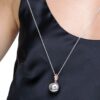 Collana Donna Chiama Angeli Luca Barra In Acciaio Con Angelo Rosato 2 Verre Gioielli - l'istituzione del gioiello