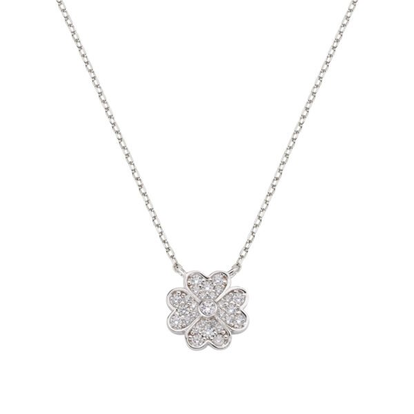 Collana Donna Amen In Argento 925 Con Quadrifoglio E Zirconi Bianchi 3 - Verre Gioielli Collana Donna Amen In Argento 925 Con Quadrifoglio E Zirconi Bianchi