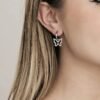 Orecchini Donna Luca Barra A Cerchio In Acciaio Con Farfalla 2 Verre Gioielli - l'istituzione del gioiello