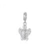 Charm Rosato A Tartaruga In Argento 925 E Zirconi Bianchi