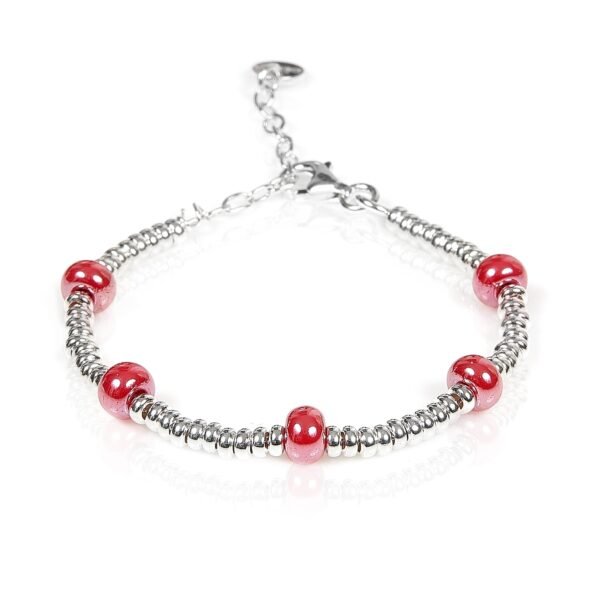 Bracciale Baby Silver Gerba Con Ceramica Corallo E Argento 925 3 - Verre Gioielli Bracciale Baby Silver Gerba Con Ceramica Corallo E Argento 925