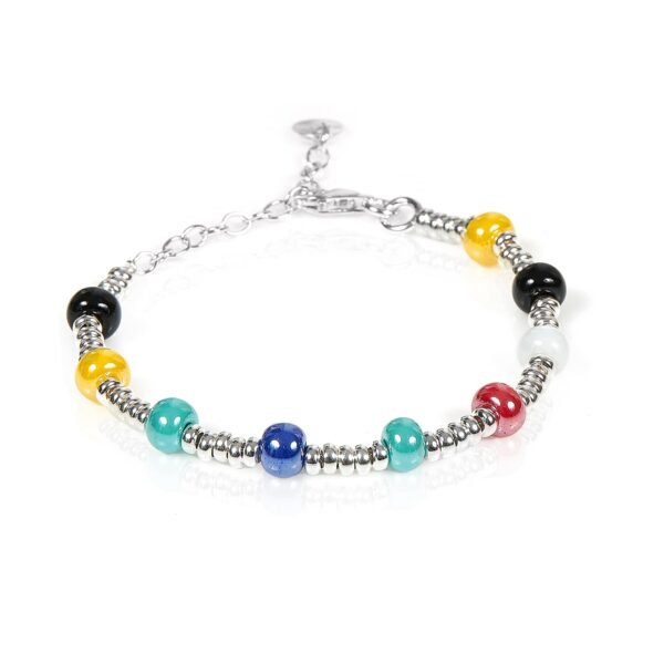 Bracciale Baby Silver Gerba Con Ceramica Multicolor E Argento 925 3 - Verre Gioielli Bracciale Baby Silver Gerba Con Ceramica Multicolor E Argento 925