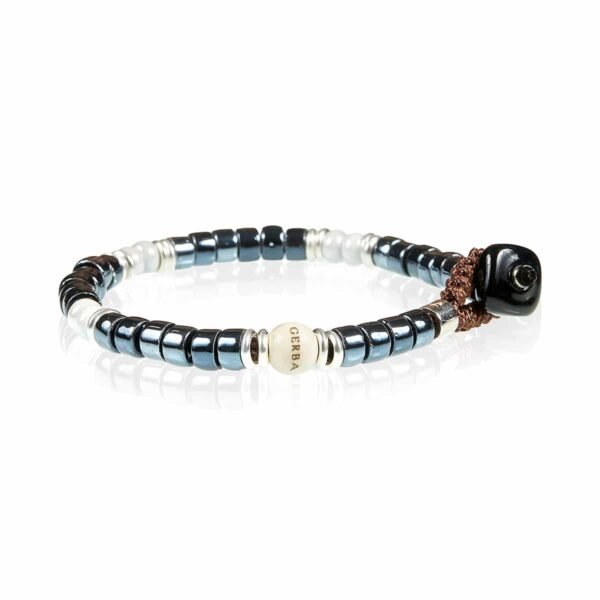 Bracciale Uomo Gerba Lab Ceramic Con Argento 925 E Ceramica Blu E Murrina