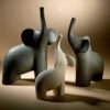 Scultura Lineasette Elefante Indiano In Gres Porcellanato Ardesia 3 Verre Gioielli - l'istituzione del gioiello