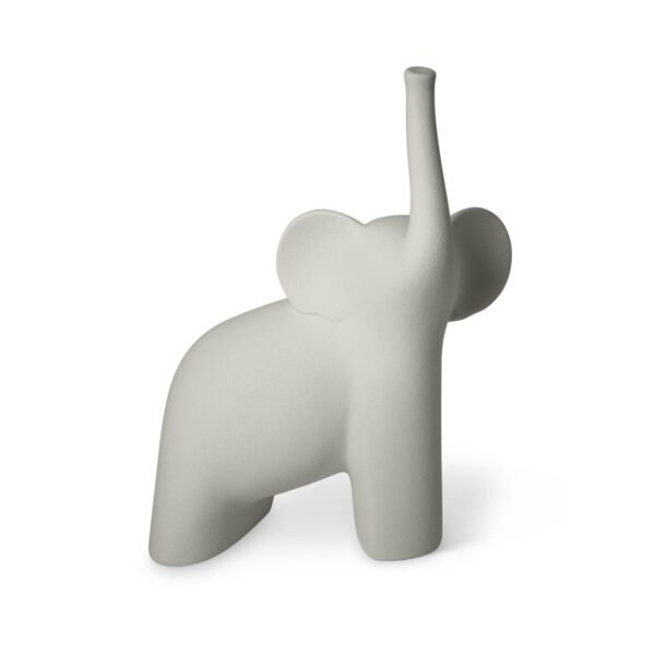 Scultura Lineasette Elefante Indiano In Gres Porcellanato Grigio 3 - Verre Gioielli Scultura Lineasette Elefante Indiano In Gres Porcellanato Grigio