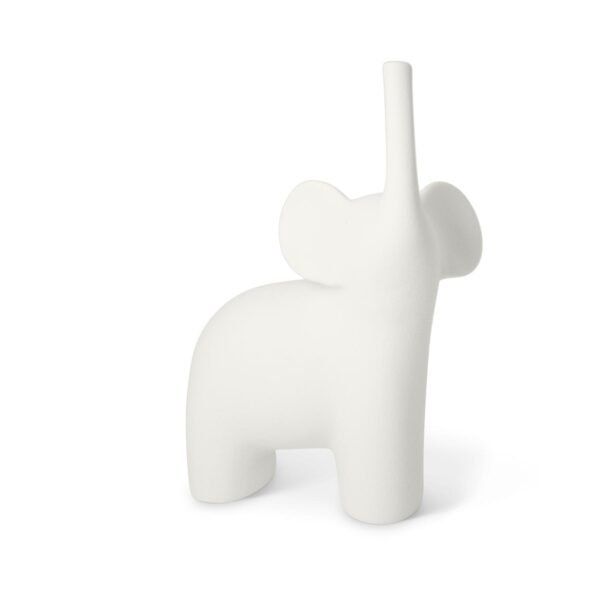 Scultura Lineasette Elefante Indiano In Gres Porcellanato Bianco 3 - Verre Gioielli Scultura Lineasette Elefante Indiano In Gres Porcellanato Bianco