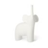 Scultura Lineasette Elefante Indiano In Gres Porcellanato Bianco